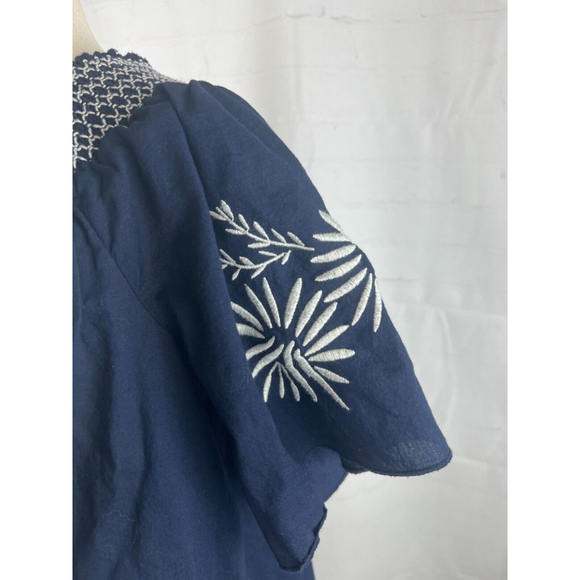 Women’s Isabel Maternity Embroidered Off-The-Shoulder Blouse Size XXL Dark Blue - Picture 4 of 4